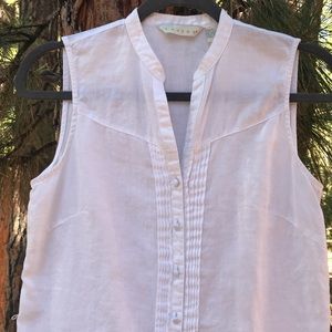 Tweeds White linen S sleeveless blouse